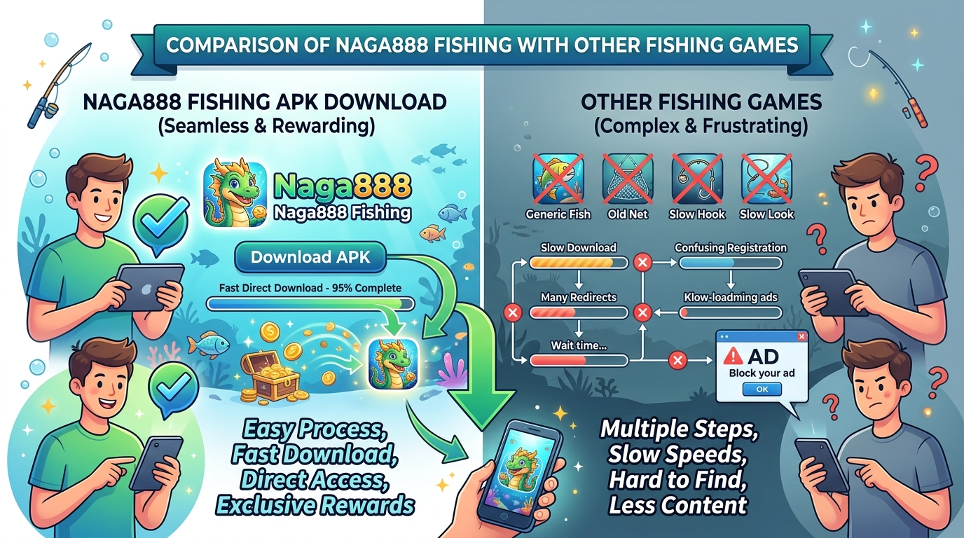 Download APK Naga888 Fishing: ការប្រៀបធៀបជាមួយហ្គេមបាញ់ត្រីផ្សេងទៀត