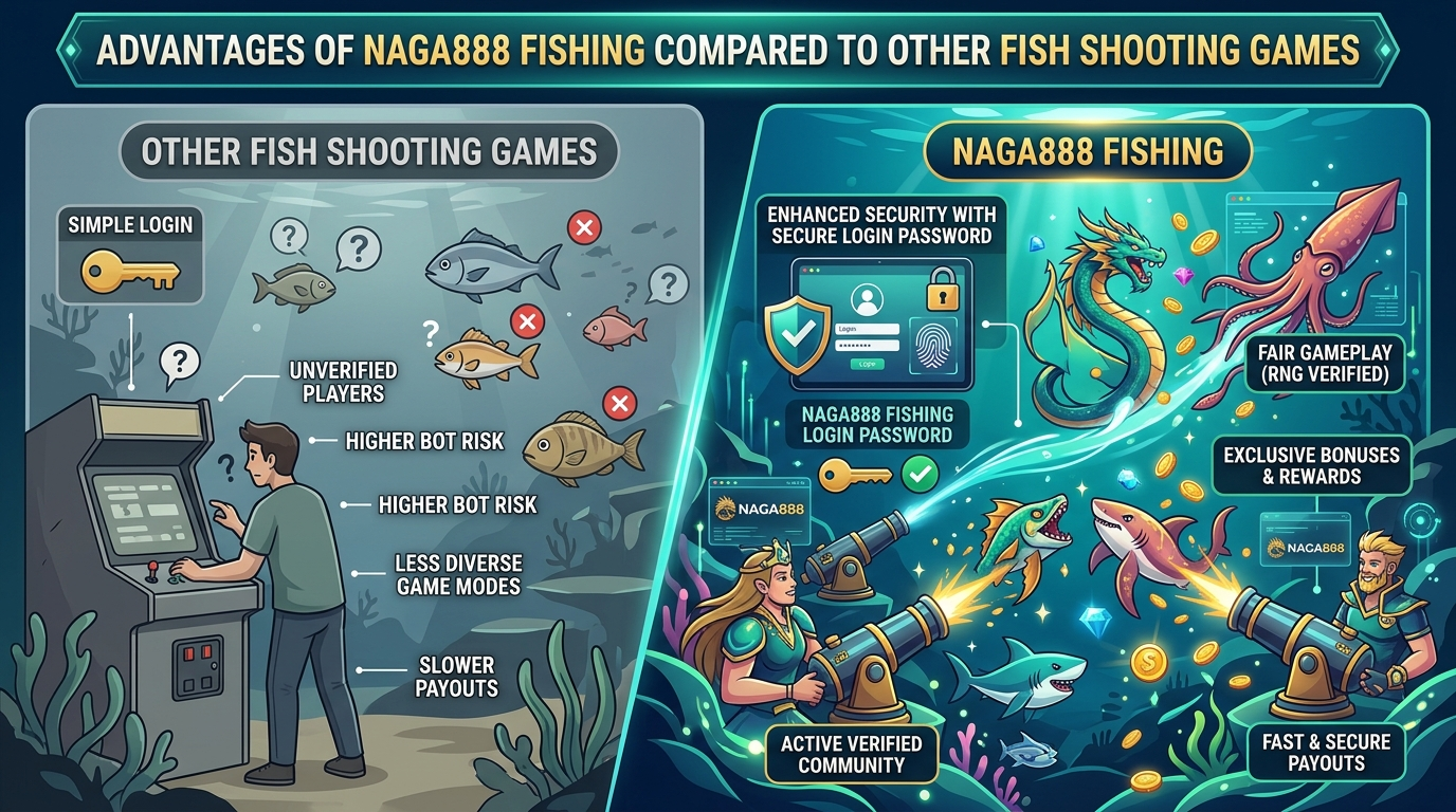 គុណសម្បត្តិ NAGA888 Fishing ធៀបនឹងហ្គេមបាញ់ត្រីផ្សេងទៀត
