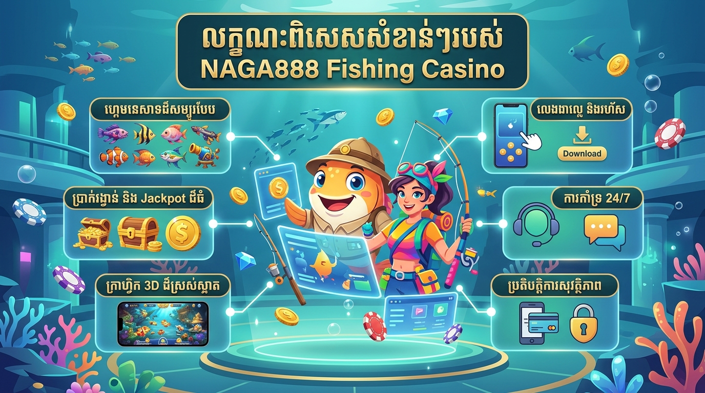 លក្ខណៈពិសេសសំខាន់ៗរបស់ NAGA888 Fishing Casino