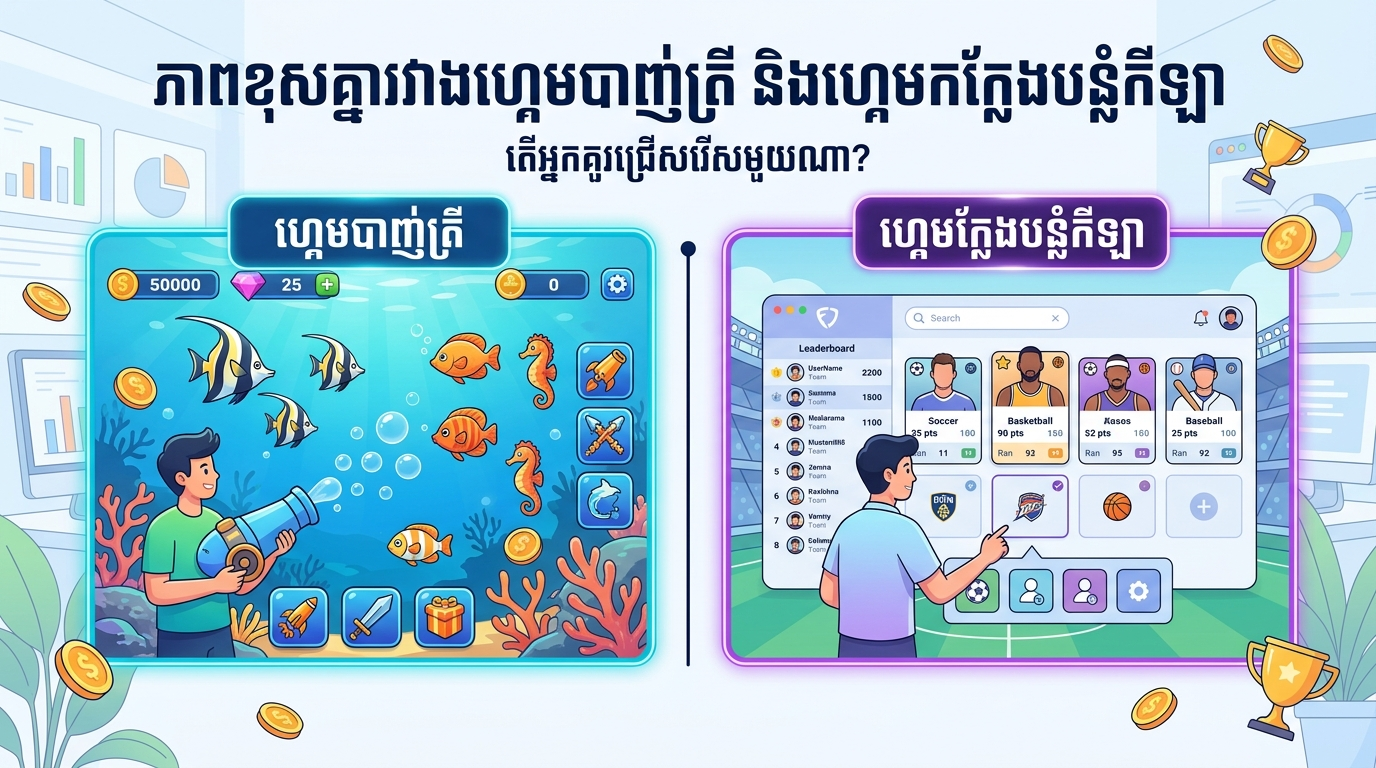 Fishing Game Fishing Game: ភាពខុសគ្នារវាងហ្គេមបាញ់ត្រី និងហ្គេមក្លែងបន្លំកីឡា