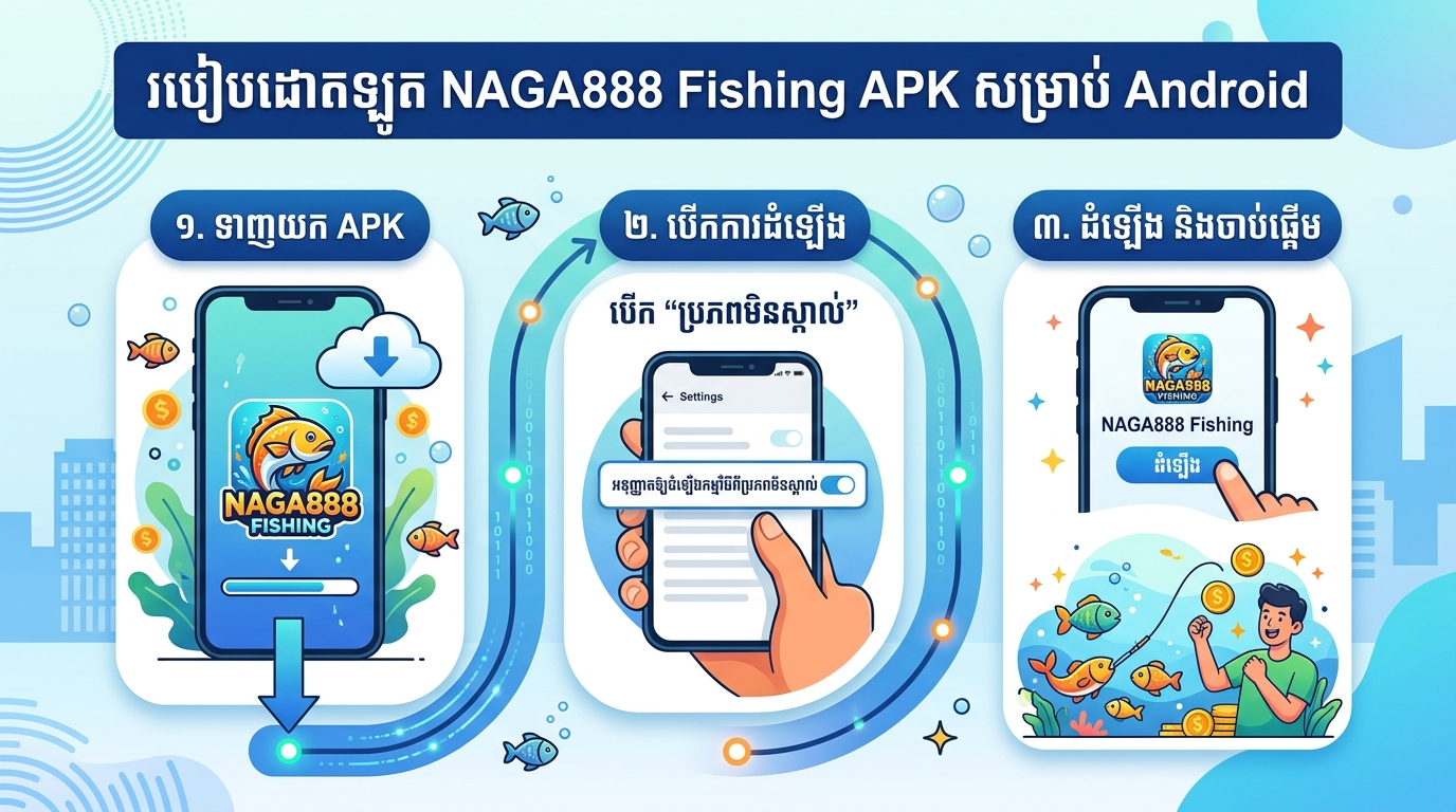 របៀបដោតឡូត NAGA888 Fishing APK សម្រាប់ Android - naga888 fishing apk download